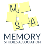 Logo of the Memory Studies Association, Amsterdam features the letters "M", "S", and "A" on yellow post-it notes