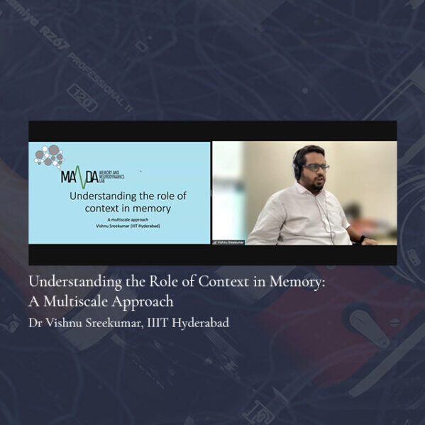 Dr Vishnu Sreekumar at the Memory Cognition Literature Workshop